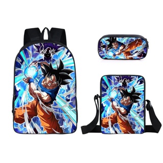 Sete Dragon Ball Desenho Animado Periférico Bolsa De Escola Ombro Lápis  Mochila Para Alunos Do Ensino Médio Estudantes Mensageiro Três Peças