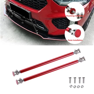 2PCS Difusor De Lábios Do Pára-Choques Frontal Da Barra De Anéis De Suporte Divisor 7,5-20cm Ajuste Ajustável Maioria Dos Veículos Carbono/Preto/Vermelho