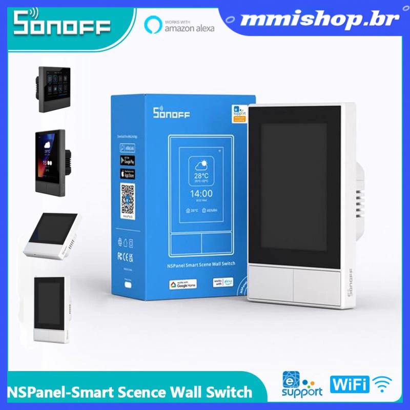 Ns Sonoff Painel de Cena Inteligente Interruptor de Parede Ue/Eua Termostato Wifi Exibição App Controle de Voz Funciona Com Alexa Google casa mmishop.br