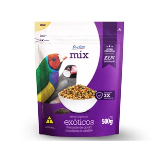 Alimento Mistura Sementes Passaros Exóticos Mix 500Gr