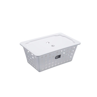 Cesta Organizadora Com Tampa Coza One 4,4 Litros 29,7 x 19,6 x 12,6 cm Branco
