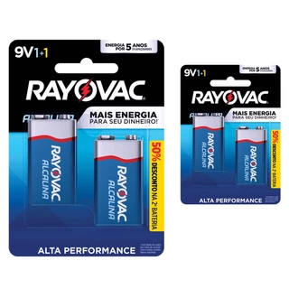 Pilha Alcalina 9V Rayovac Bateria 9 Volts 6LR61 6F22 kit 4 unidade