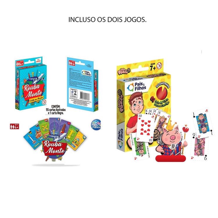 Jogo De cartas Jogo Do Porco Pais & Filhos 0864 54 cartas em