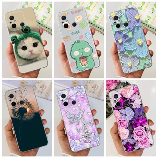 Xiaomi Redmi 11A 12C 2022 Caixa De Silicone Macia TPU Transparente Para Impressão De Flores De Gato Redmi11A Redmi12C 4G Clear