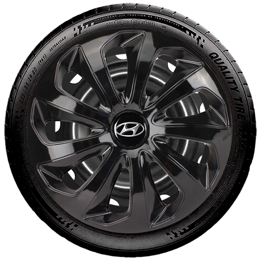 Kit 4 Carlota Velox Aro 15 Preta Hb20 Hatch Sedan