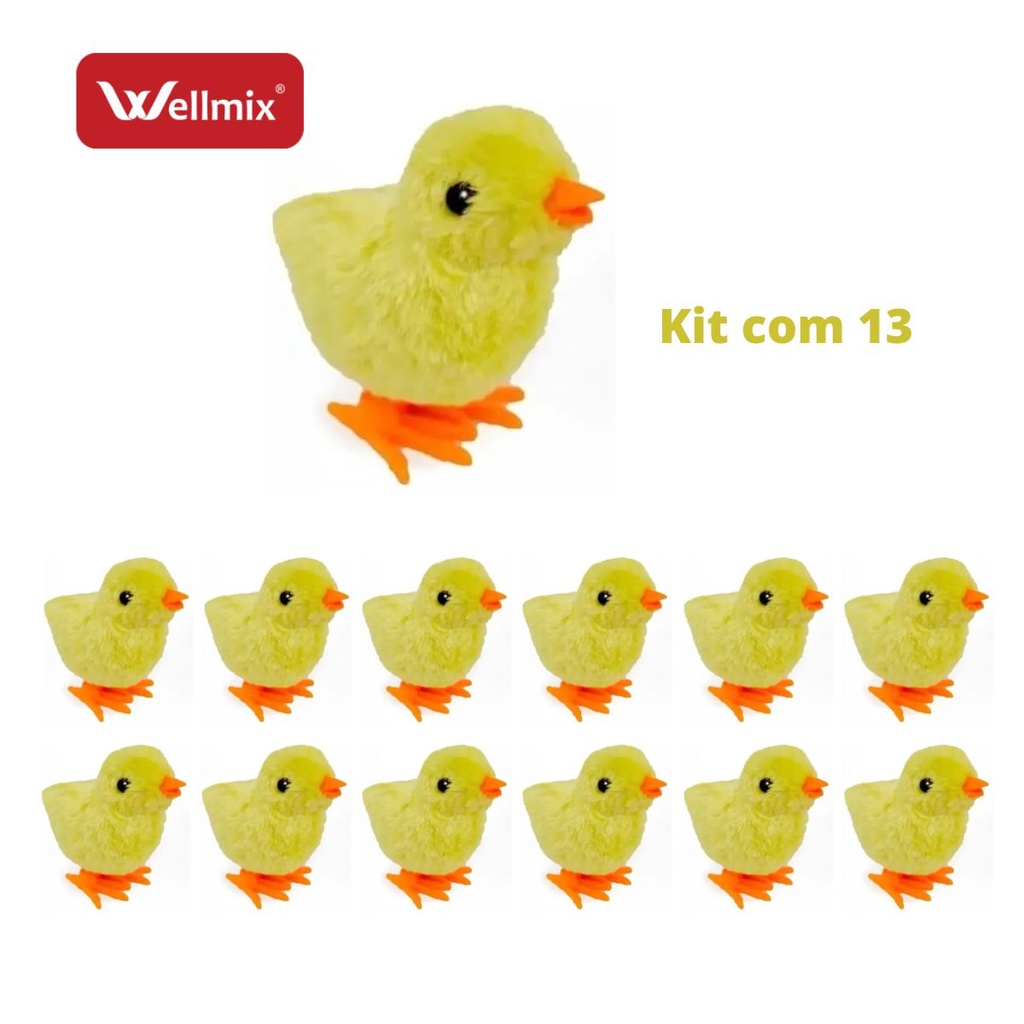 Kit 13 Pintinhos Amarelinho Kids Corda Diversão Garantida