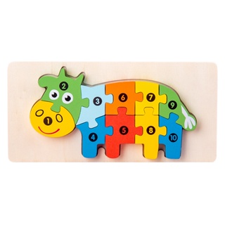 Montessori dinossauro quebra-cabeças de madeira para crianças idades 2-4  meninos meninas dos desenhos animados