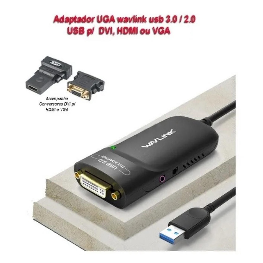 USB 2.0 HDMI/DVI/VGA Adapter for Multiple Monitors