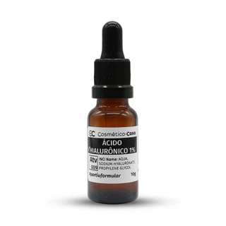 Ácido Hialurônico 1% (ativo cosmético concentrado para hidratação da pele e dos cabelos)