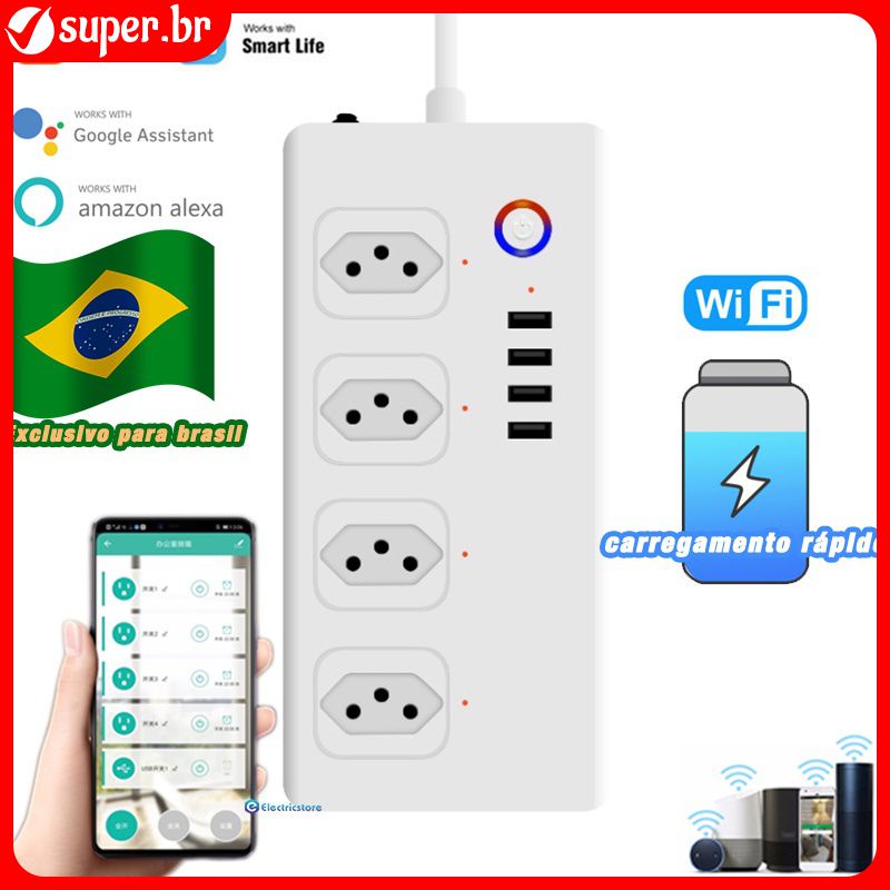 Tuya Wifi Smart Plug Home Controle Remoto Monitor De Energia ...