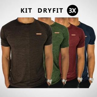 Kit 3 Camiseta Premium Camisa Academia Blusa Treino Homens