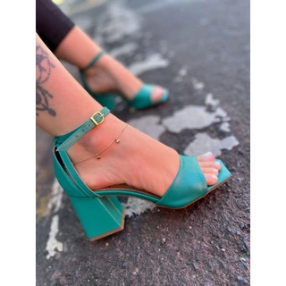 Sandalia Feminina Exclusiva Salto Bloco Ref.3530