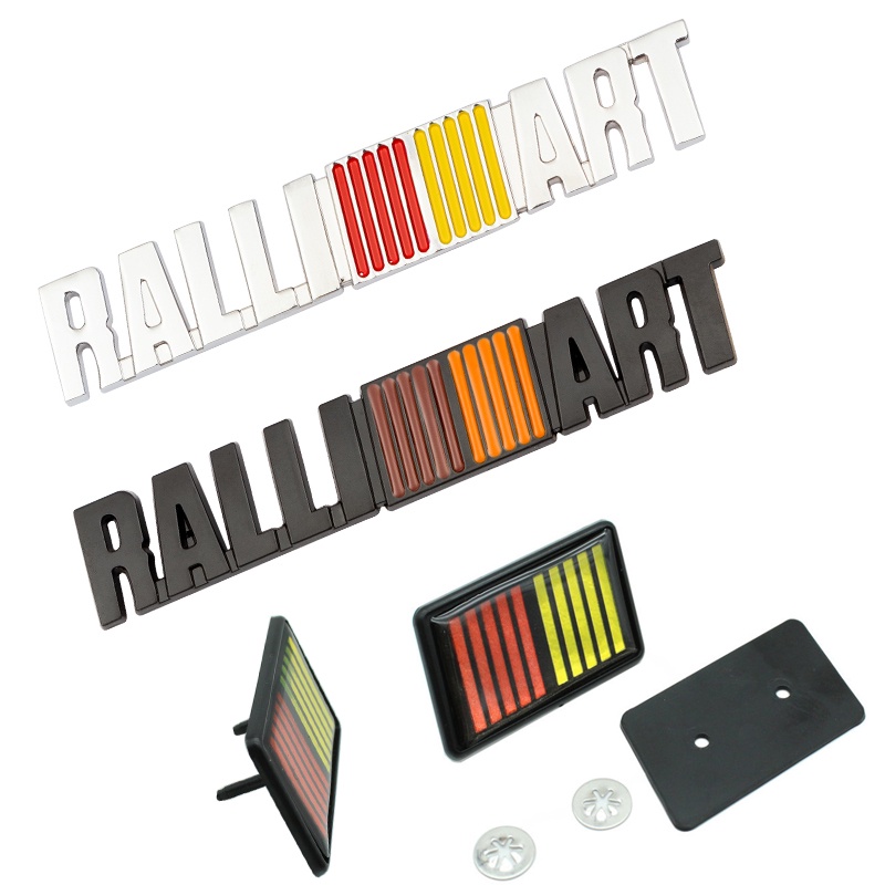 Metal RALLI ART ralliart Logotipo Autocolantes Decalques Emblema Do Capô Frontal Para Mitsubishi Lancer 9 10 Asx Outlander Pajero