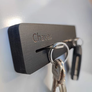 Porta Chaves Minimalista - Em MDF Preto - Com gravação a Laser