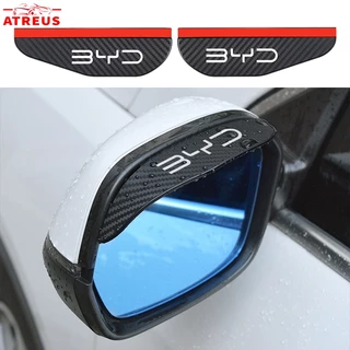 2 Peças Para BYD Carro De Carbono Fibra Vista Traseira Espelho De Chuva Sobrancelha À Prova Para BYD Dolphin Plus Dolphin Mini BYD Seal Yuan Plus Song Plus HAN TANG