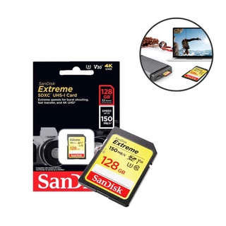 Cartão de Memória 128GB Sandisk SDXC Extreme 180 mb/s 4K + Leitor