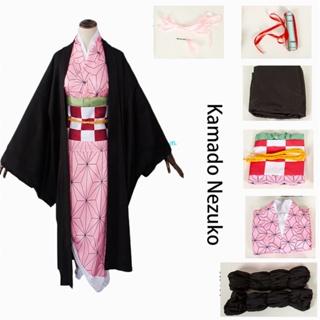 Caçador de Demônios de Anime: Kimetsu No Yaiba Zenitsu Giyu Tanjirou Kamado  Nezud Cosplay Feminino Masculino Fantasia de Kimono Uniforme GJCE.