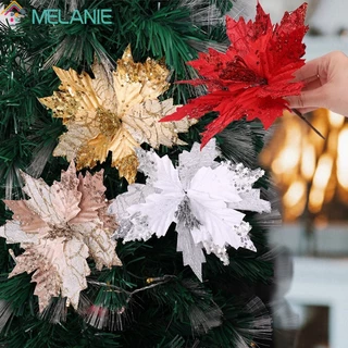 Para Casa Decoração De Festival De Natal Enfeites Árvore Produtos De Cabeças De Flores Em Pó De Ouro Falso Com Miçangas Flor Artificial