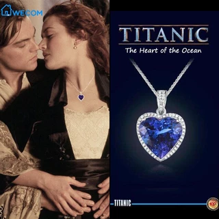 Luxo Grande Cristal Coração Pingente Colar Marinho Filme Titânico Para Mulheres Do Oceano Azul Joias Amor