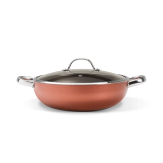Wok Com Tampa E Alças Brinox Curry Antiaderente 3,55 Litros Ø 28 x 8 cm Cobre