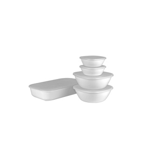 Conjunto De Potes Com Tampa Coza Essential 5 Peças Branco