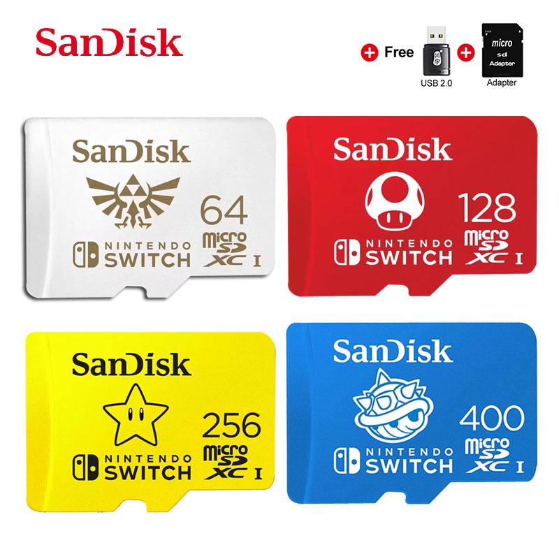 O Mais Novo Cartão SanDisk 400GB 256GB Micro SD Card U3 128GB 64GB De Memória Flash TF Para Nintendo Switch