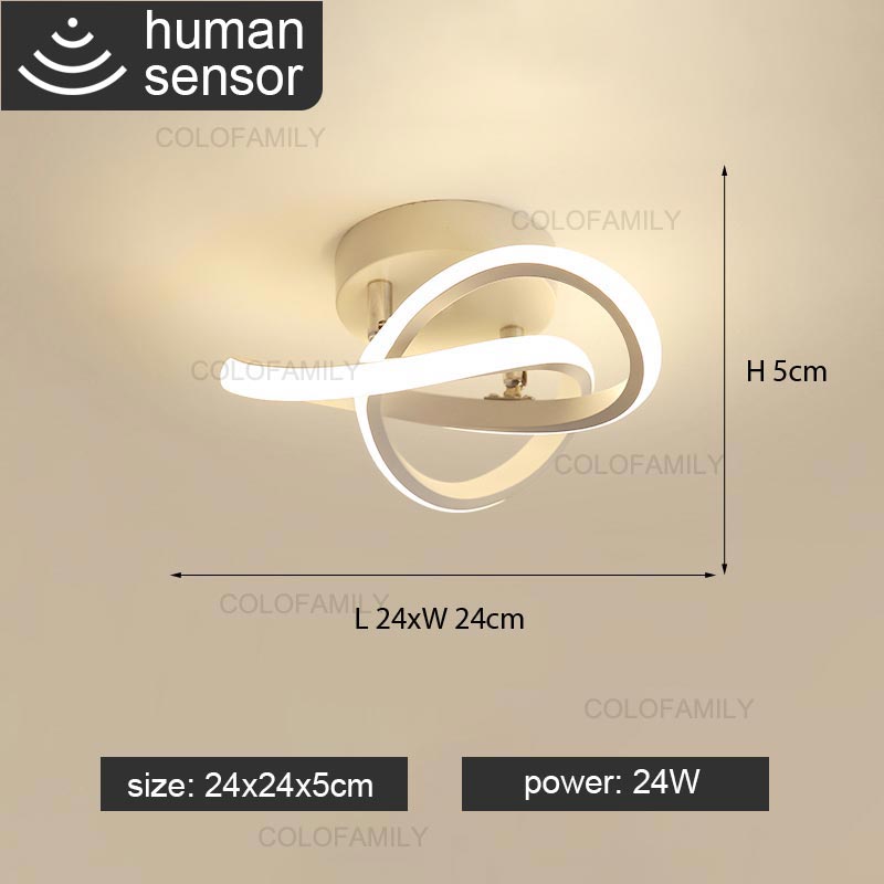 Luminária De Teto Led sensor de presença Decoração Minimalista Moderno ...