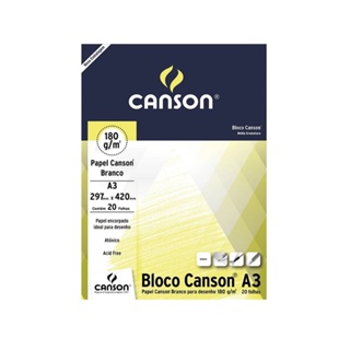 Bloco Desenho CANSON® Branco A3 180g/m2