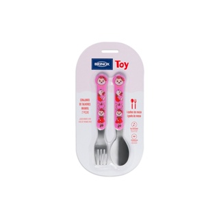 Conjunto De Talheres Infantil Brinox Toy 2 Peças Rosa