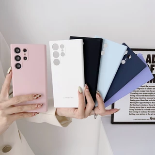 Capa De Silicone Líquido Para Samsung Galaxy Nota 20 S21 S22 S23 S24 Ultra Case À Prova De Choque + Toque Suave
