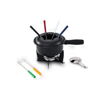 Conjunto Para Fondue Brinox Fondue & Petiscos 10 Peças Aço Inox Preto