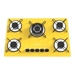 Fogão Cooktop Chamalux 5 Bocas Tripla Chama Amarelo 110v/220v