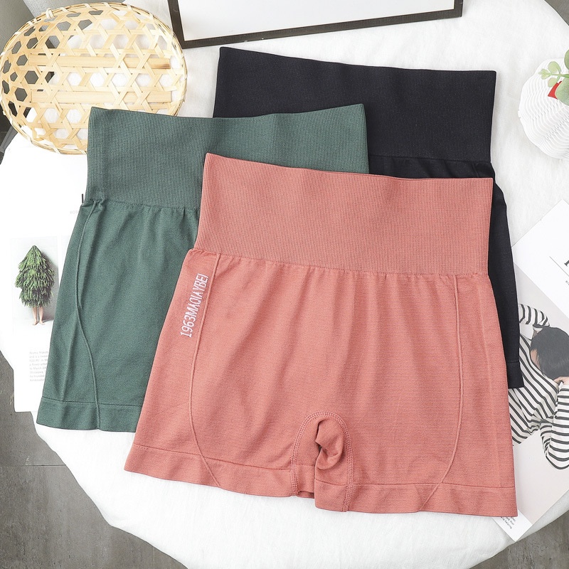 Monfofany 9 COLOURS AVAILABLE THIN BREATHABLE WOMEN'S FLAT FRONT SAFETY PANTS YOGA SHORTS