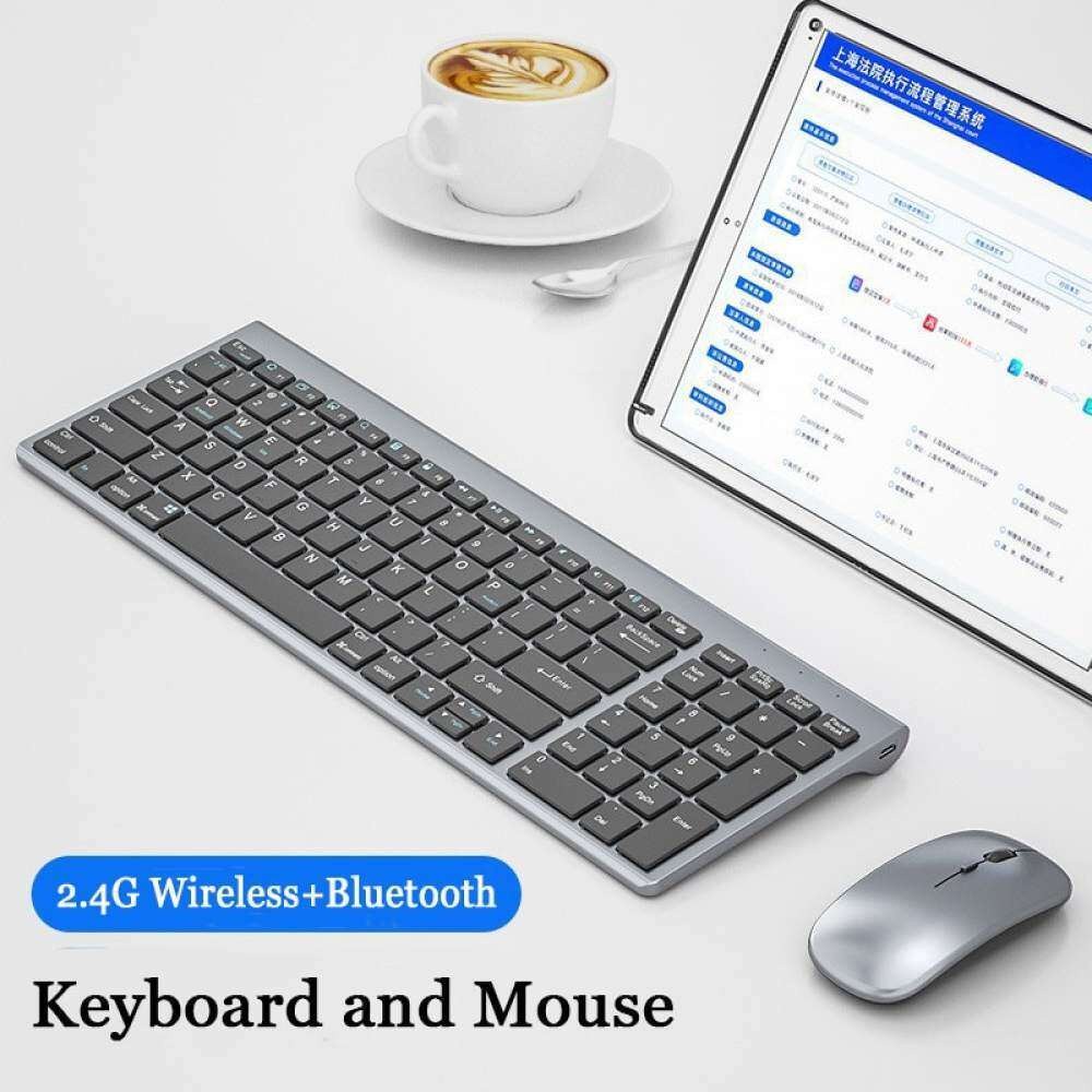 Teclado Bluetooth Sem Fio Com Numérico Recarregável Silencioso Três Módulos Combo Para Notebook Tablet PC Windows