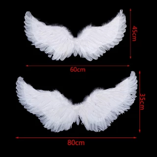 JTN Forma De Andorinha Asas De Pena De Anjo Branco Com Alças Elásticas Para Decoração De Festa Infantil NW