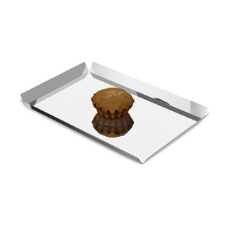 Bandeja Retangular Brinox Bergen 37 x 23 cm Aço Inox