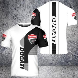 Camiseta Masculina Manga Curta Casual Verão 3D Moda 3D Ducati Curso Racing Blusa Feminina Roupas De Tamanho Grande