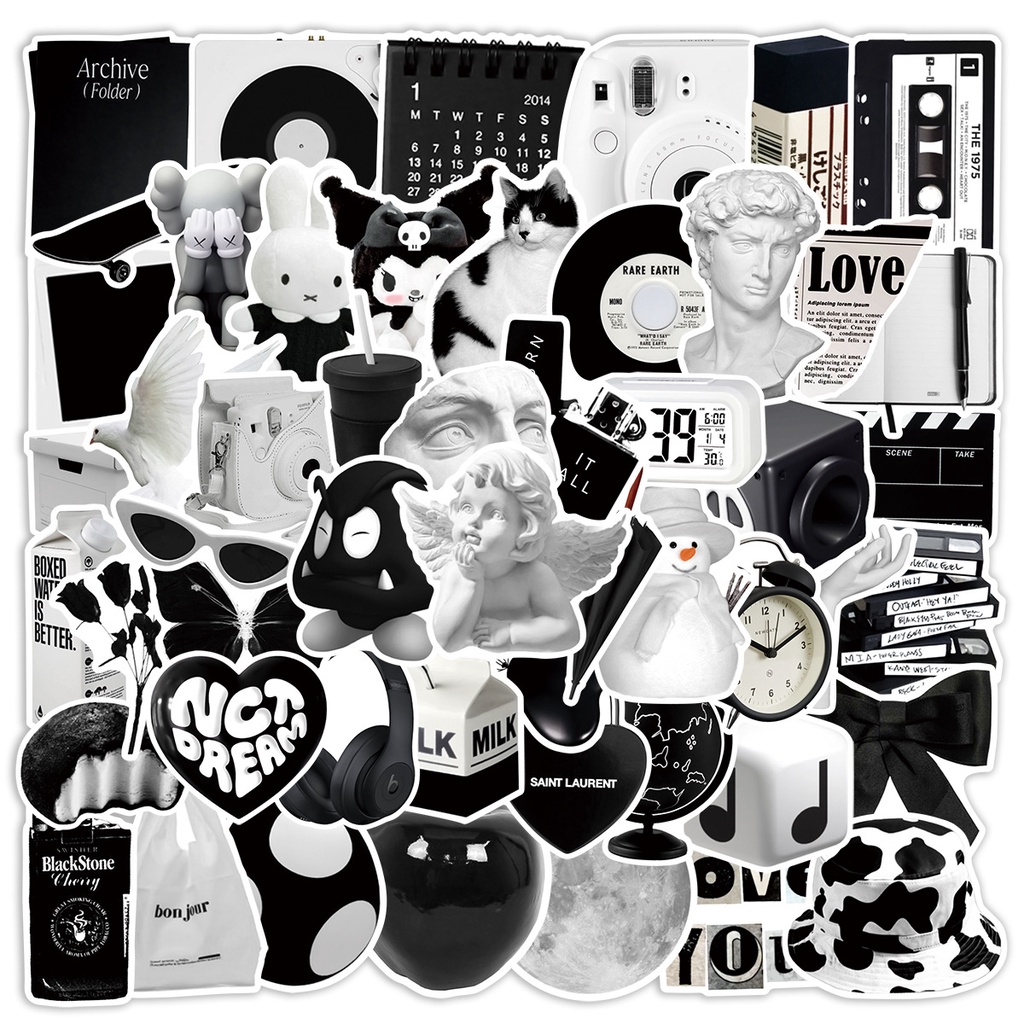 Adesivo Simples De Grafite Preto E Branco
