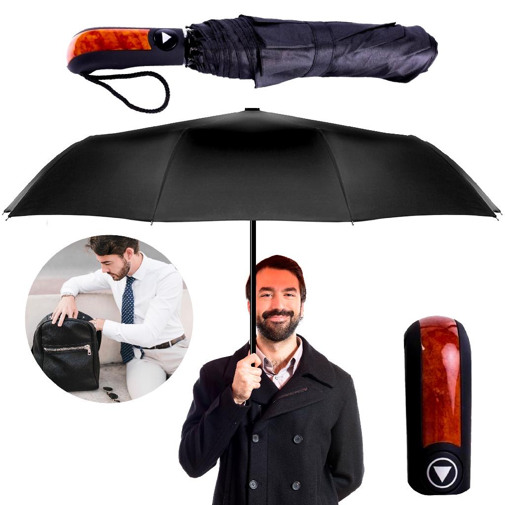 Guarda Chuva Médio Automático Compacto Com 8 Hastes Reforçado Cabe Na Bolsa