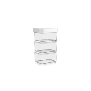 Pote Clear Micro Trio Coza 6,2 x 8 x 13 cm 300 ml Branco