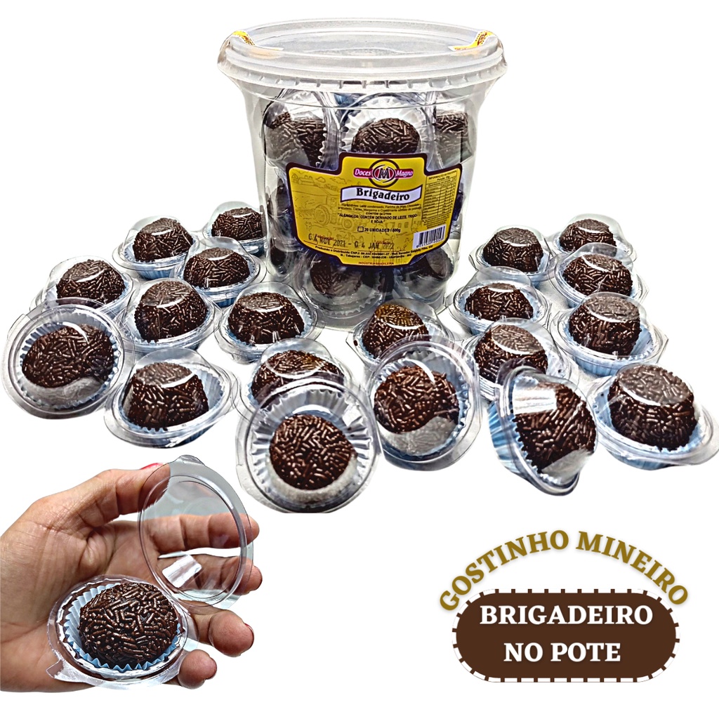 Pote de Brigadeiro Doce de Tradicional de Brigadeiro pote com 20 unidades