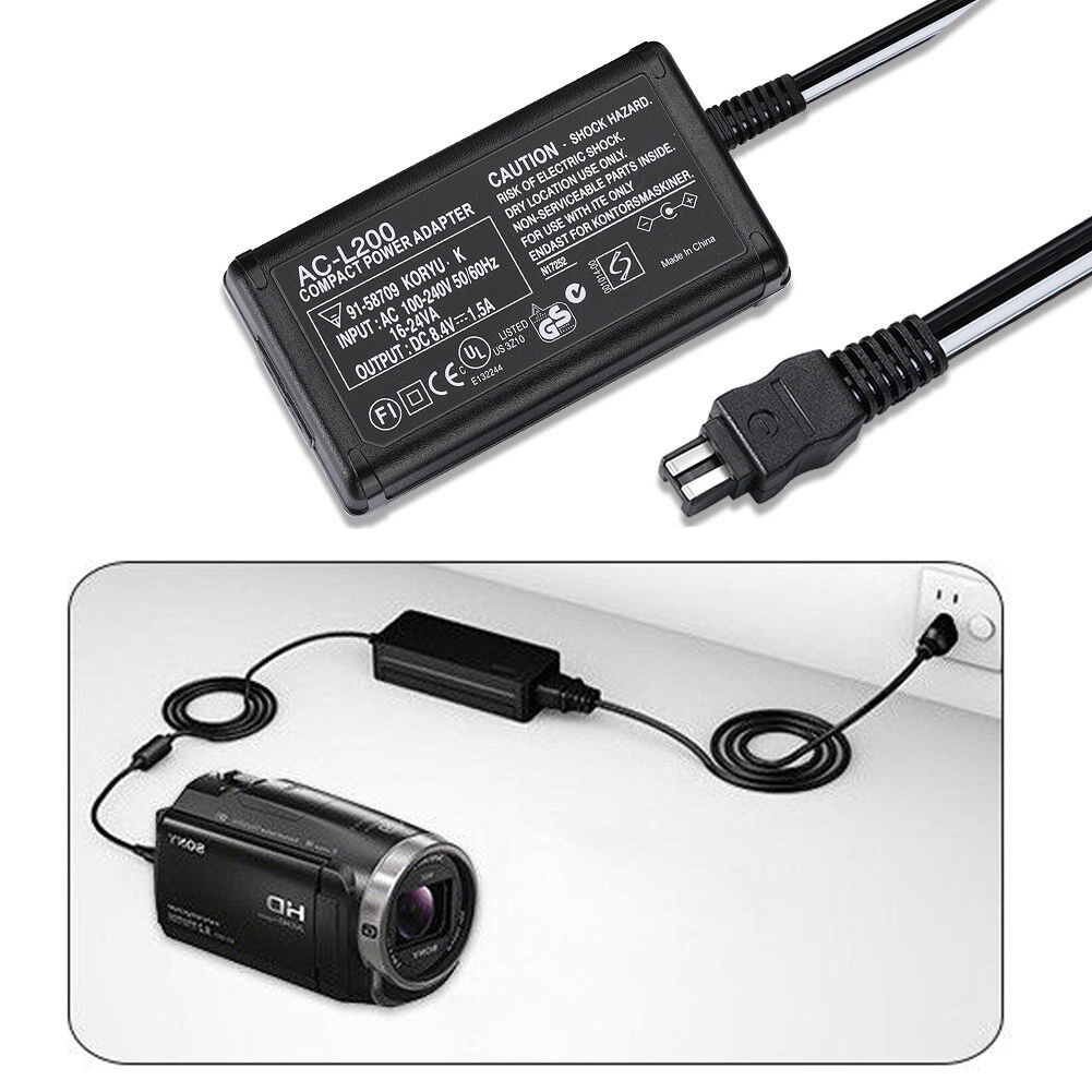 AC-L200 L25B Adaptador De Energia Carregador De Câmera De Vídeo