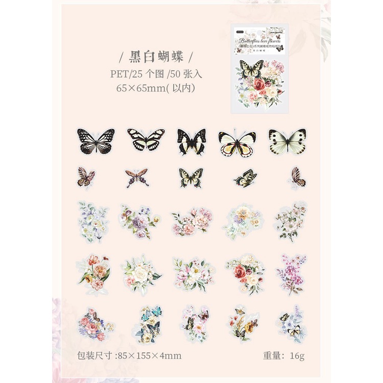 50 Pcs Autocolantes Do Livro De Rascunho Da Fada Vintage Flower ...