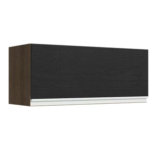 Armário de Cozinha Aéreo 80 cm 1 Porta Rustic/Preto Glamy Madesa em Oferta na Shopee