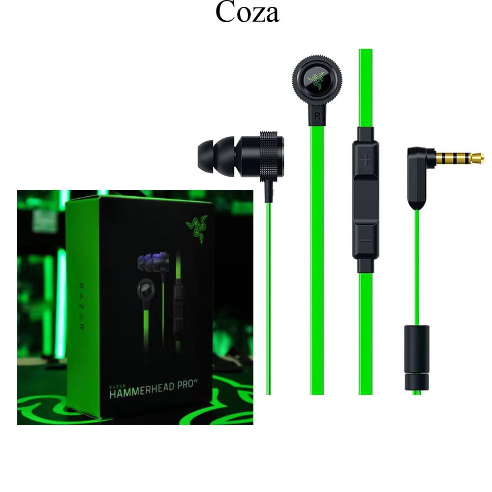 Coza Profissional Fones de Ouvido Jogo Legal Para Razer Hammerhead Pro Warhammer Tubarão Pro V2 In Ear Headset Adicionar Linha Da Apple E-tipo de Linha c