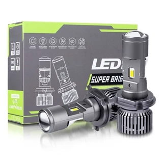 2X 100W H4 Mini Lente De Projetor Bi-LED Hi-Lo Lâmpada De Farol Retrofit De Motocicleta 10000LM Lâmpadas De Carro