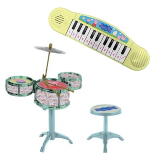 Kit Bateria Pequena - Peppa Pig (1509) + Piano Melodia - Peppa Pig (1513)