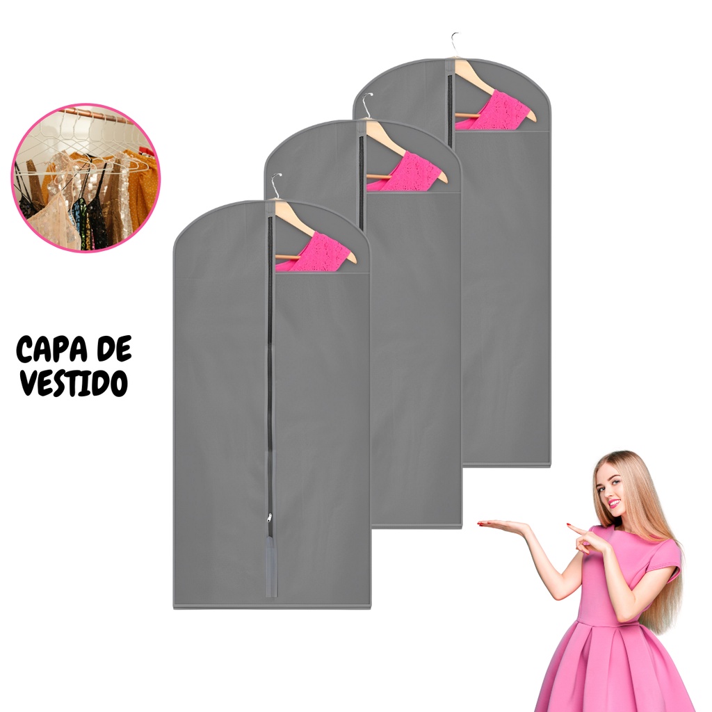 Capa para store vestido com ziper