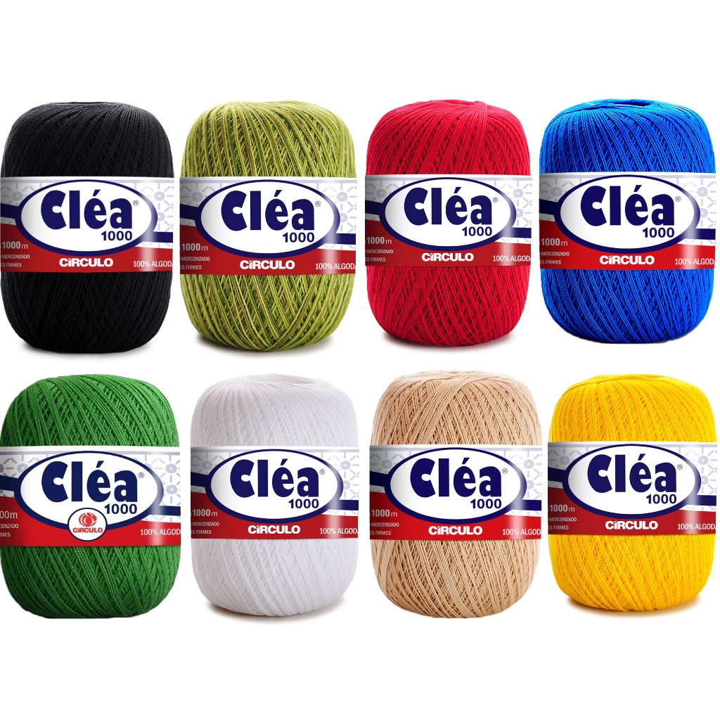 Kit 8 Novelos Cléa 1000m Linha Fina 151 TEX Circulo Escolhas as