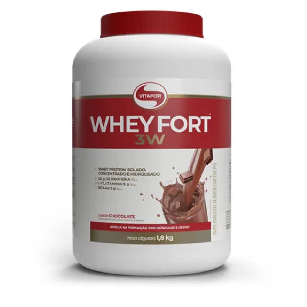 Whey Fort 3W 1,8kg Chocolate – Vitafor